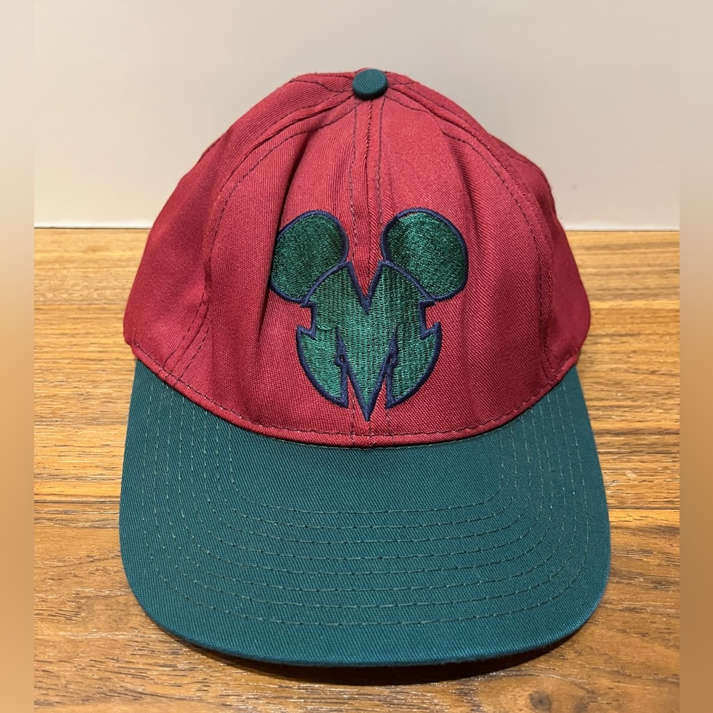 Vintage 90s Disney Mickey Mouse M Logo Men's Cap Two Tone Color Made in USA